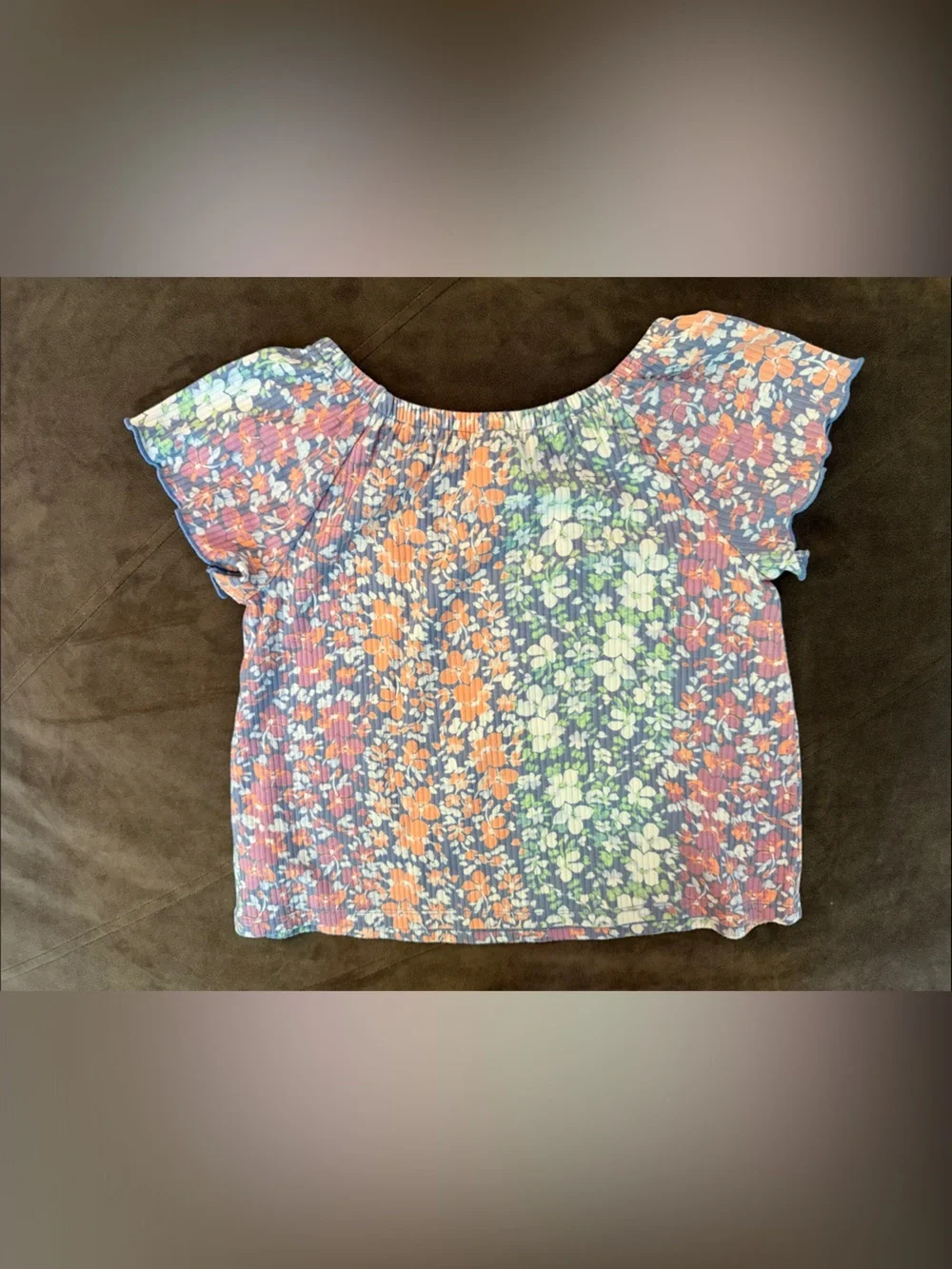 OshKosh B'gosh Floral Short Sleeve Top - Blue, Orange, Green, White
